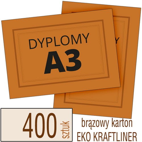 Dyplomy, Certyfikaty A3 Eko KRAFT - pakiet 400 sztuk