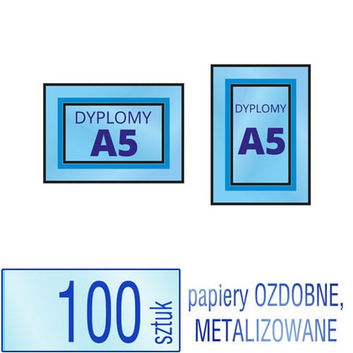 Dyplomy A5 PRESTIGE (papiery ozdobne, fakturowane, metalizowane) - pakiet 100 sztuk