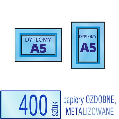 Dyplomy A5 PRESTIGE (papiery ozdobne, fakturowane, metalizowane) - pakiet 400 sztuk
