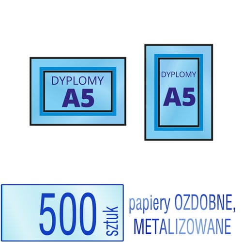 Dyplomy A5 PRESTIGE (papiery ozdobne, fakturowane, metalizowane) - pakiet 500 sztuk