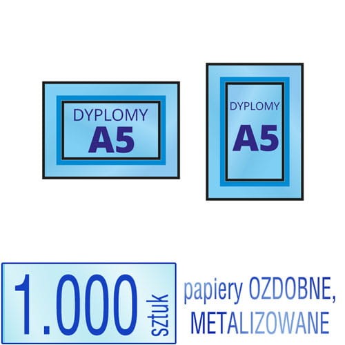 Dyplomy A5 PRESTIGE (papiery ozdobne, fakturowane, metalizowane) - pakiet 1.000 sztuk