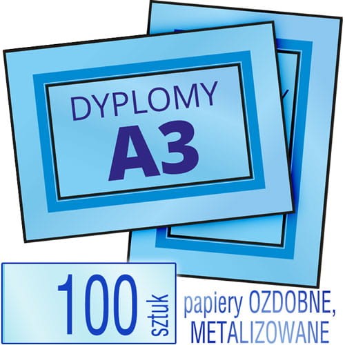 Dyplomy A3 PRESTIGE (papiery ozdobne, fakturowane, metalizowane) - pakiet 100 sztuk