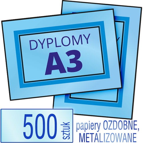 Dyplomy A3 PRESTIGE (papiery ozdobne, fakturowane, metalizowane) - pakiet 500 sztuk