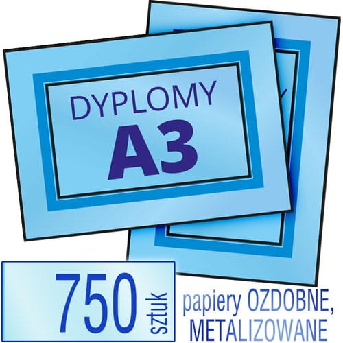 Dyplomy A3 PRESTIGE (papiery ozdobne, fakturowane, metalizowane) - pakiet 750 sztuk