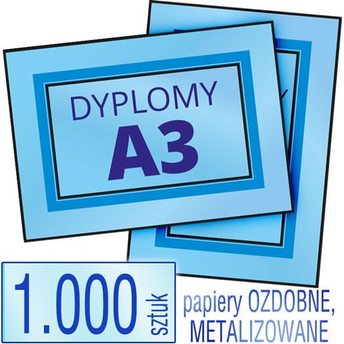 Dyplomy A3 PRESTIGE (papiery ozdobne, fakturowane, metalizowane) - pakiet 1.000 sztuk