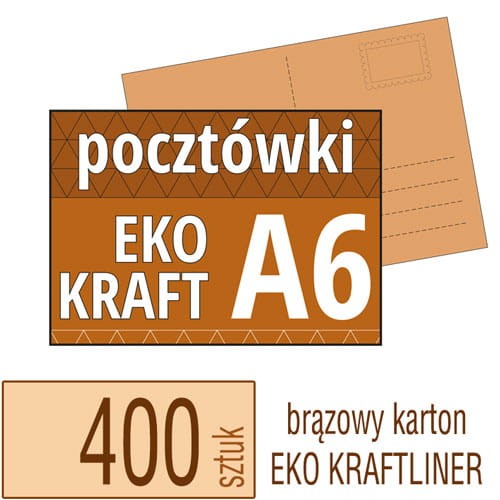 Pocztówki A6 EKO KRAFT w atrakcyjnej niskiej cenie - pakiet 400 sztuk