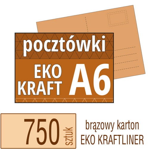 Pocztówki A6 EKO KRAFT w atrakcyjnej niskiej cenie - pakiet 750 sztuk