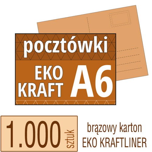 Pocztówki A6 EKO KRAFT w atrakcyjnej niskiej cenie - pakiet 1.000 sztuk