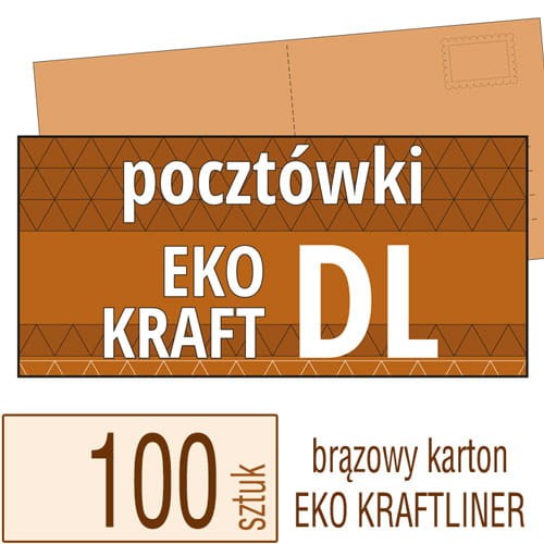 Pocztówki DL Eko KRAFT w atrakcyjnej niskiej cenie - pakiet 100 sztuk