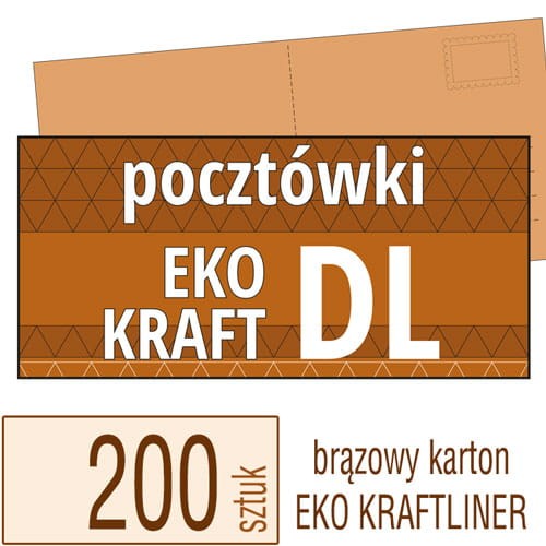 Pocztówki DL Eko KRAFT w atrakcyjnej niskiej cenie - pakiet 200 sztuk