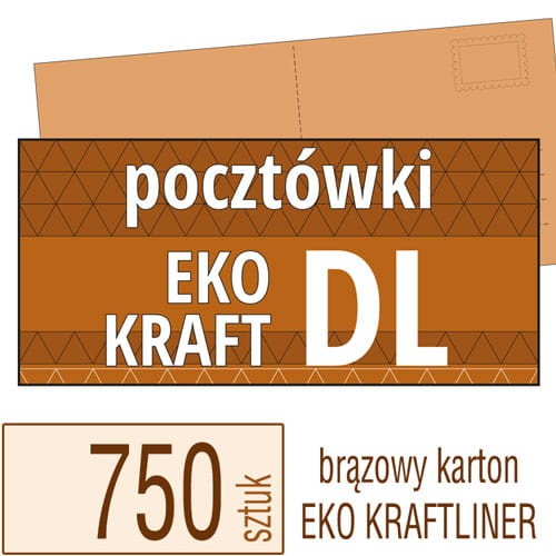 Pocztówki DL Eko KRAFT w atrakcyjnej niskiej cenie - pakiet 750 sztuk