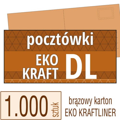 Pocztówki DL Eko KRAFT w atrakcyjnej niskiej cenie - pakiet 1.000 sztuk