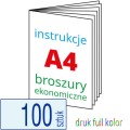 Instrukcje A4 / Broszury ekonomiczne A4 druk full kolor CMYK - pakiet 100 sztuk