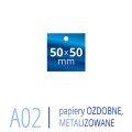 Metki A02 PRESTIGE - 50x50 mm, druk na papierach ozdobnych, metalizowanych, perłowych, itp.