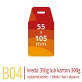 Metki B04 - 55x105 mm, kreda 350g lub karton Arktika 300g, druk full kolor CMYK