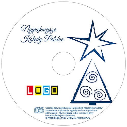 Płyty z kolędami w kopercie foliowej - BK-395- nadruk na płycie z LOGO