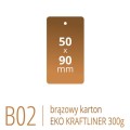 Metki B02 Eko KRAFT - 50x90 mm, brązowy karton Kraftliner 300g, druk full kolor CMYK