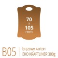 Metki B05 Eko KRAFT - 70x105 mm, brązowy karton Kraftliner 300g, druk full kolor CMYK