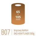 Metki B07 Eko KRAFT - 65x105 mm, brązowy karton Kraftliner 300g, druk full kolor CMYK