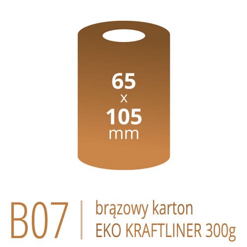 Metki B07 Eko KRAFT - 65x105 mm, brązowy karton Kraftliner 300g, druk full kolor CMYK
