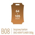 Metki B08 Eko KRAFT - 64x105 mm, brązowy karton Kraftliner 300g, druk full kolor CMYK