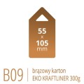 Metki B09 Eko KRAFT - 55x105 mm, brązowy karton Kraftliner 300g, druk full kolor CMYK