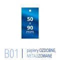 Metki B01 PRESTIGE - 50x90 mm, druk na papierach ozdobnych, metalizowanych, perłowych, itp.