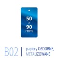Metki B02 PRESTIGE - 50x90 mm, druk na papierach ozdobnych, metalizowanych, perłowych, itp.