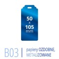 Metki B03 PRESTIGE - 50x105 mm, druk na papierach ozdobnych, metalizowanych, perłowych, itp.