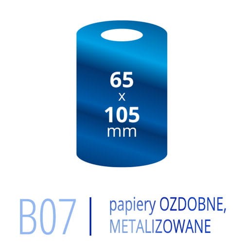 Metki B07 PRESTIGE - 65x105 mm, druk na papierach ozdobnych, metalizowanych, perłowych, itp.