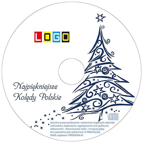 Płyty z kolędami w kopercie foliowej - BK-450- nadruk na płycie z LOGO