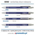 Długopisy metalowe BOND z grawerem - SPECYFIKACJA TECHNICZNA