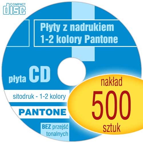 Płyty CD z nadrukiem sitodrukowym - biały + 1-2 kolory Pantone - 500 szt.