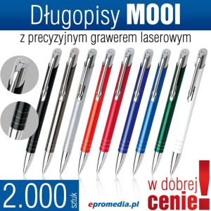 Długopisy MOOI z grawerem - pakiet 2.000 szt.