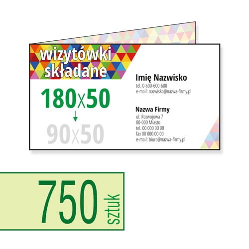 Wizytówki składane 180x50 do 90x50 mm - w atrakcyjnej niskiej cenie