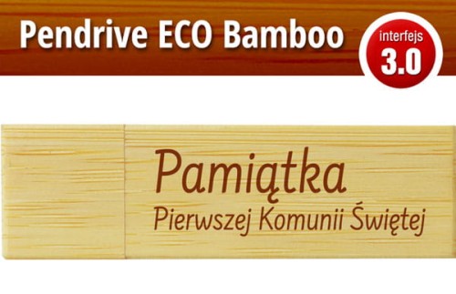 Pendrive okolicznościowy drewniany - Pierwsza Komunia Święta - PK 6016 EKO BAMBOO