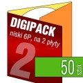 Digipacki niskie 6P - dwułamowe, na 2 płyty - druk pełnokolorowy - 50 szt.