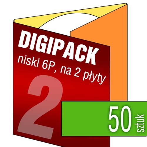 Digipacki niskie 6P - dwułamowe, na 2 płyty - druk pełnokolorowy - 50 szt.