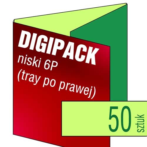 Digipacki 6P - dwułamowe, z tacką po prawej stronie - druk pełnokolorowy CMYK + uszlachetnienie folią błysk lub mat bez dopłaty - 50 szt.