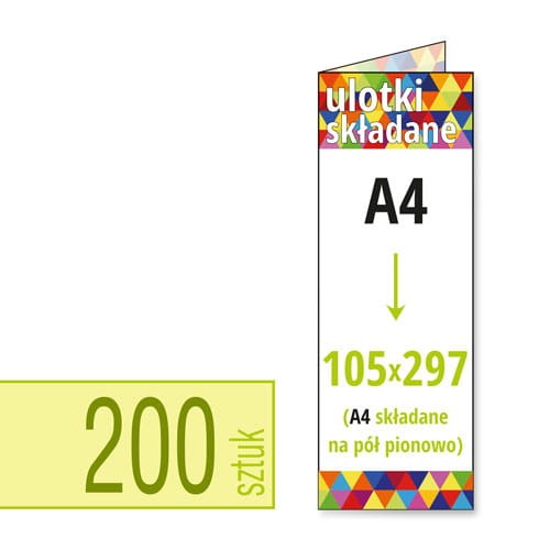 Ulotki składane A4 do 105x297 mm w atrakcyjnej niskiej cenie