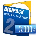 Digipacki niskie 4P - jednołamowe, na 2 płyty - druk cyfrowy pełnokolorowy - 3.000 szt.