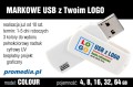 Pendrive COLOUR z nadrukiem full kolor - kolor obudowy: biało-biały