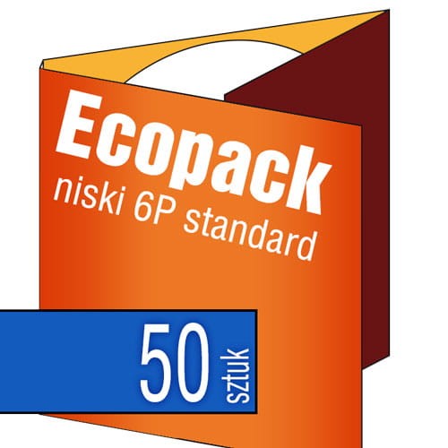 Ecopacki niskie 6P - dwułamowe, 1 płyta - druk cyfrowy pełnokolorowy - 50 szt.