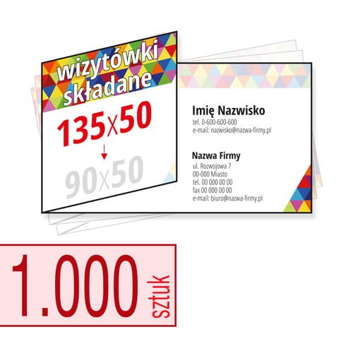 Wizytówki składane 135x50 do 90x50 mm - w atrakcyjnej niskiej cenie