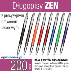 Długopisy ZEN z grawerem - pakiet 200 szt.