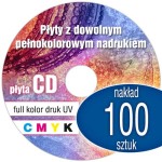 Płyty CD + nadruk UV - pakiet 100 szt.