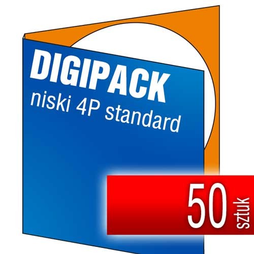 Digipacki niskie 4P - standardowe jednołamowe, 1 płyta - druk cyfrowy pełnokolorowy - 50 szt.