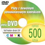 Płyty DVD + nadruk UV - pakiet 500 szt.