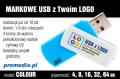 Pendrive COLOUR z nadrukiem full kolor - kolor obudowy: biało-niebieski