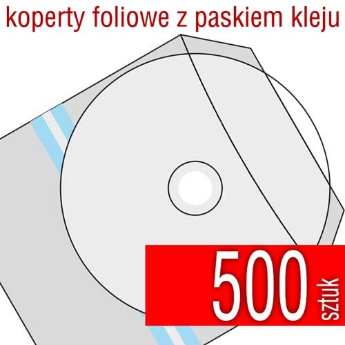 koperta foliowa do płyt CD, DVD, Blu-Ray z paskiem samoprzylepnym (gruba folia)